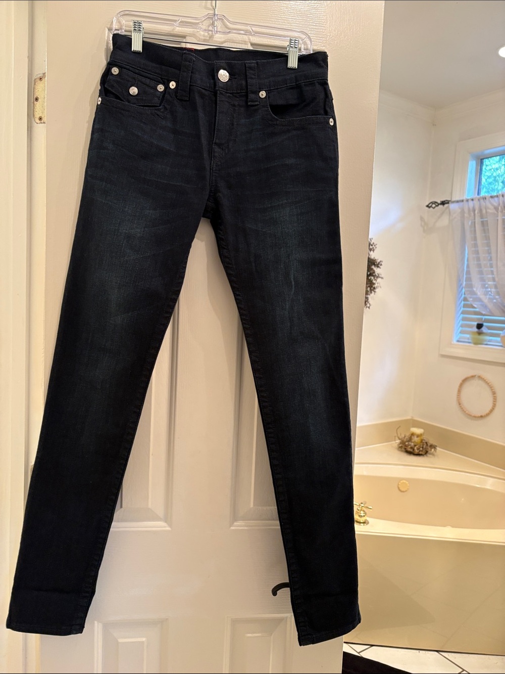 True Religion Darker Blue Relaxed Skinny Jeans